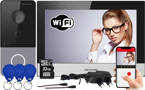 Zestaw WIDEODOMOFON WiFi IP HIKVISION APLIKACJA DS-KIS603