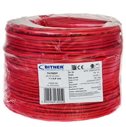 YnTKSYekw kabel przeciwpożarowy 1x2x0,8 BITNER 500m.