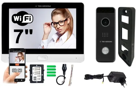 Wideodomofon WiFi Revizoom 7'' biały. RM-T471HD WHITE + RC-411HD