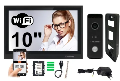 Wideodomofon WiFi Revizoom 10'' czarnyRM-T402HD BLACK + RC-411HD