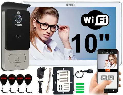 Wideodomofon 5TECH Cyfrowy TWIN WiFi VIRGO biały 10" Czytnik kart 82228C