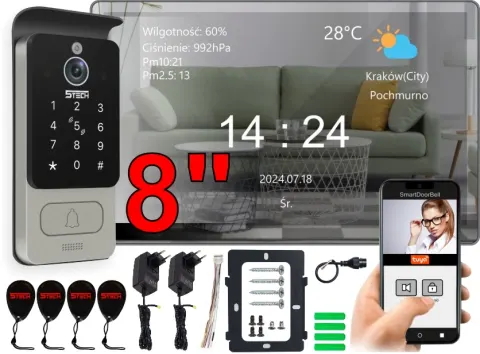Wideodomofon Lustrzany 5TECH AHD WiFi VERUS ONE PLUS(M) MIRROR 8" + 84228