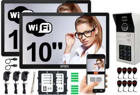 Wideodomofon dwurodzinny AHD WiFi 5TECH VERUS PLUS czarny 10" 84225-2