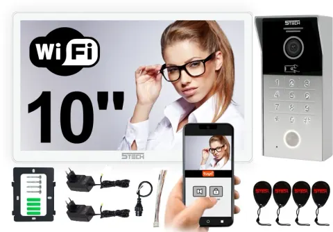 Wideodomofon AHD WiFi VERUS PLUS biały 10" 84225 5TECH