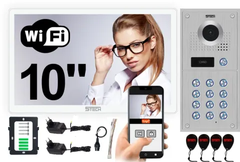 Wideodomofon AHD WiFi VERUS PLUS biały 10" 84222 5TECH