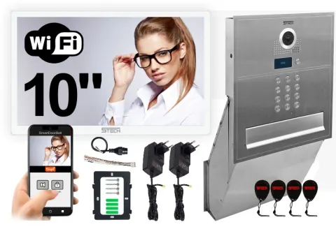 Wideodomofon WIFi AHD ze skrzynką na listy 84218 biały 10" 5TECH