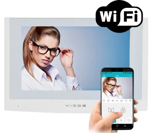 M200W-X Biały, dotykowy monitor WiFi 7" wideodomofonu VIDOS 2IP