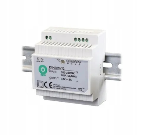 DIN60W12 - Zasilacz na szynę DIN 60W 12V 5A