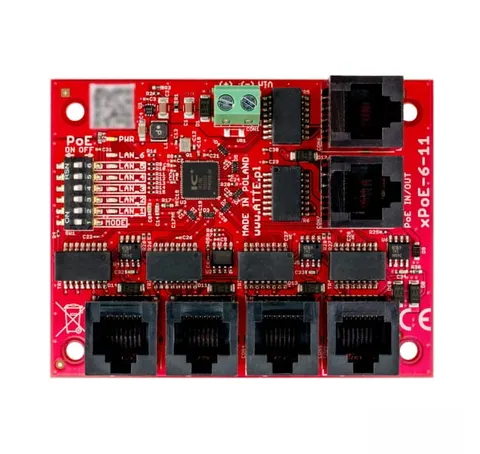 xPoE-6-11-OF Switch PoE 6 portowy 10/100Mbps (5xPoE + 1xUplink)