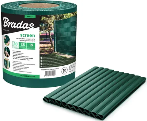 Taśma ogrodzeniowa – zielona 19cm x 35m Bradas