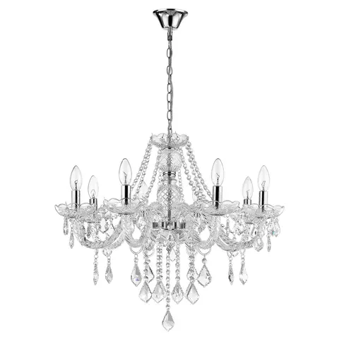 Żyrandol do salonu w stylu glamour z serii CRISTALLO 8xE14 LP-2940/8P Light Prestige