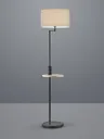 Lampa stojąca Podłogowa Trio 400400132 Claas E27 160cm czarna z półką port USB