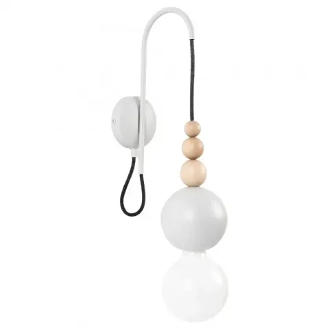 Lampa Ścienna Kinkiet Kolorowe Kable LBLGSKB03 Loft Bala E27 jasnoszary/drewno bukowe