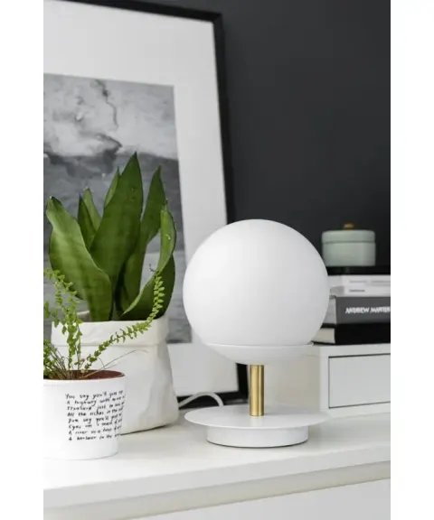 Lampa Nocna UMMO PLS131P1 Plaat St E27 biały/mosiądz