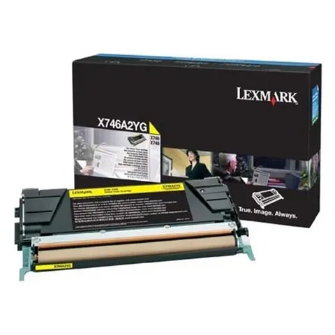 Toner LEXMARK X746A2YG - żółty, 70000 stron