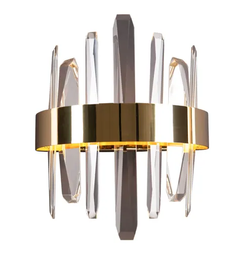 Złoty kinkiet z kryształkami Max Light W0287 Prince LED 12W 3000K