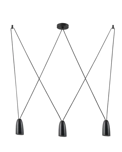 Czarna lampa wisząca w stylu Wireflow Max Light P0399 Sistema 3xG9