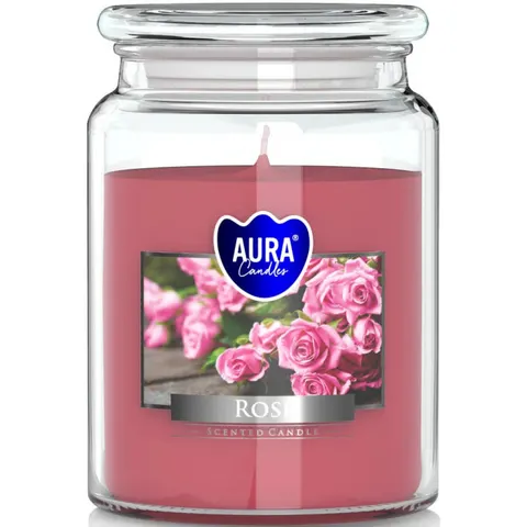 BISPOL AURA Świeca zapachowa w szkle SND99-78 RÓŻA, 500 g