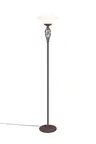 Lampa stojąca podłogowa rustykalna z wygiętym kloszem ze szkła Trio Lighting 401000224 Rustica 2xE27