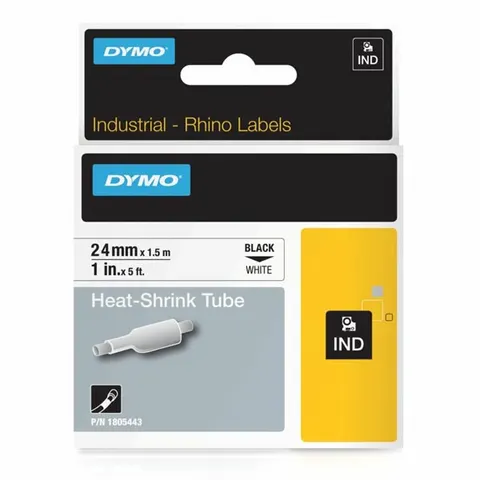 Taśma DYMO 1805443 - 1.5m × 24mm, RHINO, czarny druk / biały podkład
