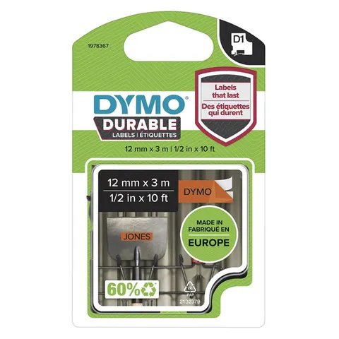 Taśma DYMO 1978367 - 3m × 12mm, D1, czarne