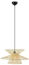 Czarna lampa wisząca z bambusowym kloszem MarkSlojd 108785 Duplici E27 57cm