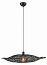 Czarna lampa wisząca z szerokim bambusowym abażurem MarkSlojd 108671 Kumo E27 75cm