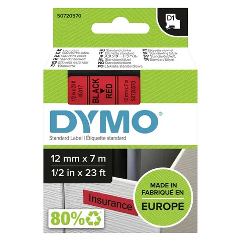 Taśma DYMO 45017 - 7m × 12mm, D1, czarne