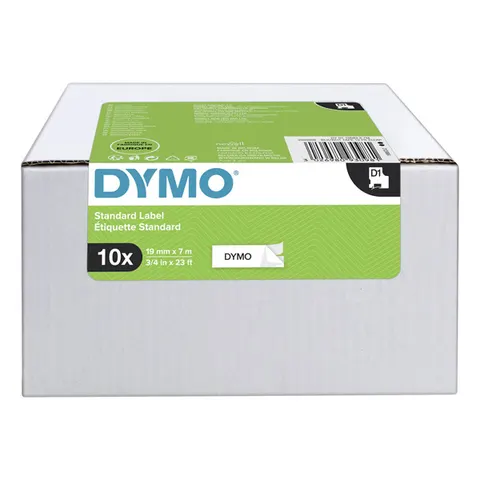 Taśma DYMO 2093098 - 7m × 19mm, D1, czarny druk / biały podkład