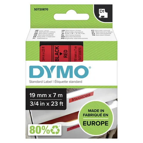 Taśma DYMO 45807 - 7m × 19mm, D1, czarne