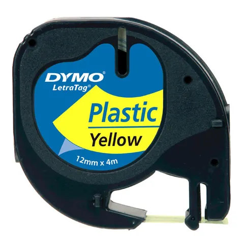 Taśma DYMO 59423 - 4m × 12mm, LetraTag, czarny druk / żółty podkład