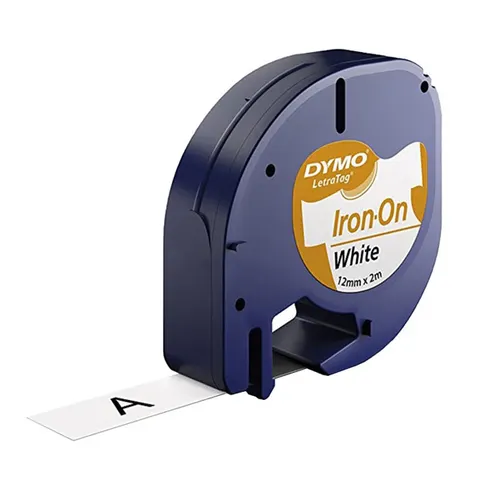 Taśma DYMO S0718850 - 2m × 12mm, LetraTag, czarny druk / biały podkład