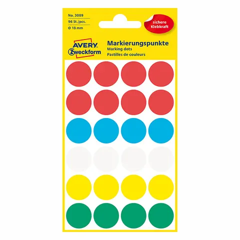 Etykiety AVERY 3089 - 24 et./arkusz, 4 arkuszy
