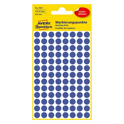 Etykiety AVERY 3591 - niebieskie, 104 et./arkusz, 4 arkuszy
