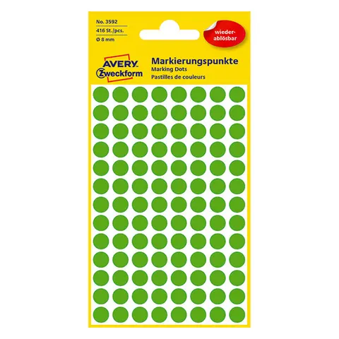 Etykiety AVERY 3592 - zielone, 104 et./arkusz, 4 arkuszy
