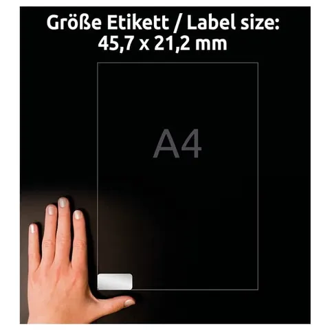 Etykiety poliestrowe 45,7x21,2 znamionowe AVERY ZWECKFORM trwałe srebrne 8 arkuszy 384 etykiet /L6009-8/