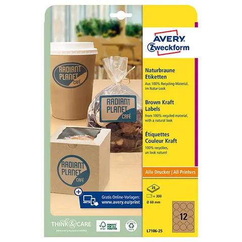 Etykiety AVERY L7106-25 - A4, 12 et./arkusz, 25 arkuszy