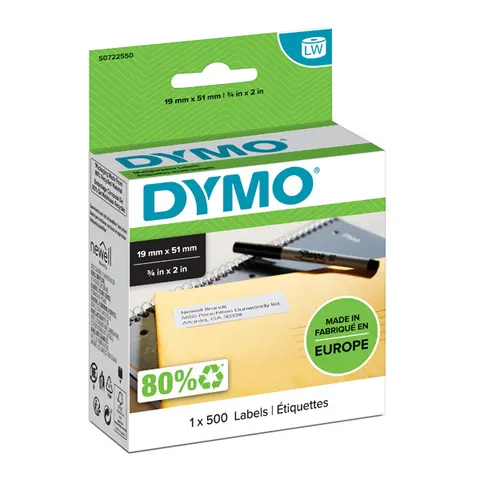 Etykiety DYMO S0722550 - 51mm × 19mm, białe, 500 szt.