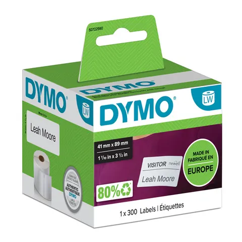 Etykiety DYMO S0722560 - 89mm × 41mm, białe, 300 szt.