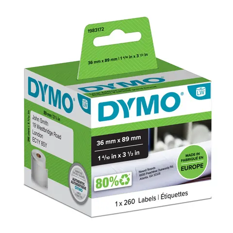 Etykiety DYMO 1983172 - 89mm × 36mm, białe, 1 x 260 szt.