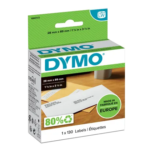Etykiety DYMO 1983173 - 89mm × 28mm, białe, 130 szt.