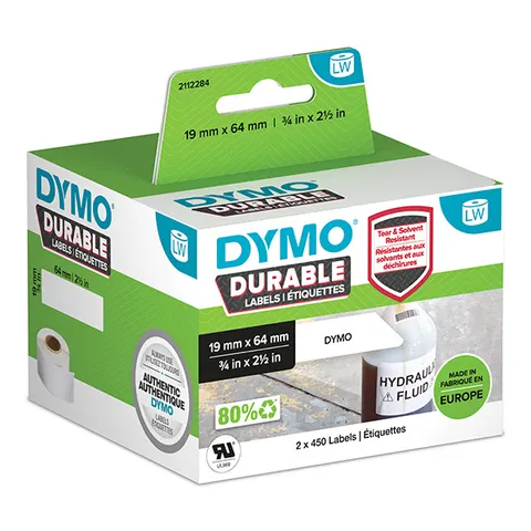 Etykiety DYMO 2112284 - 64mm × 19mm, białe, 2 x 450 szt.