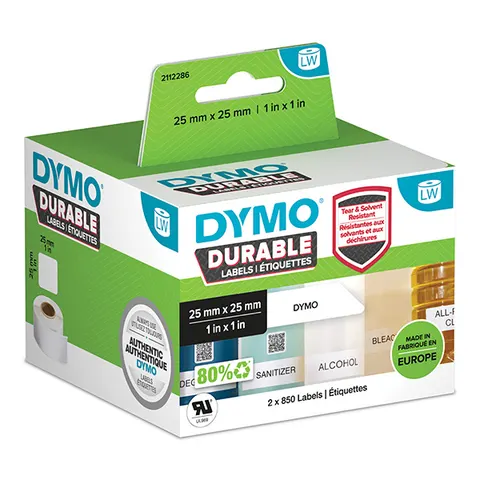 Etykiety DYMO 2112286 - 25mm × 25mm, białe, 2 x 850 szt.