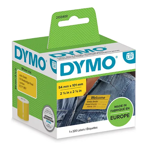 Etykiety DYMO 2133400 - 101mm × 54mm, żółte, 220 szt.