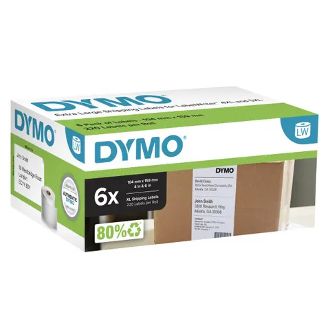 Etykiety DYMO 2238107 - 159mm × 104mm, białe, 6 x 220 szt.