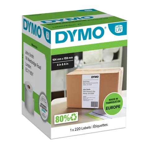 Etykiety DYMO S0904980 - 159mm × 104mm, białe, 220 szt.