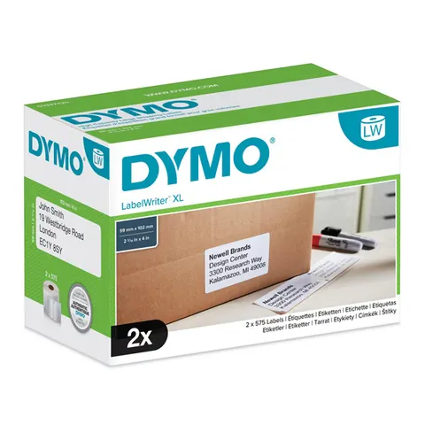 Etykiety DYMO S0947420 - 102mm × 59mm, białe, 2 x 575 szt.