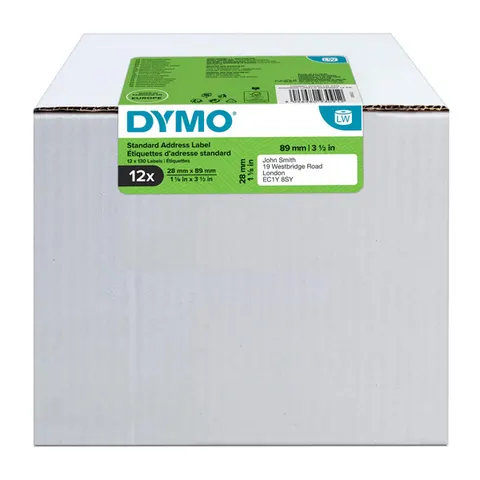 Etykiety DYMO 2093091 - 89mm × 28mm, białe, 12 x 130 szt.