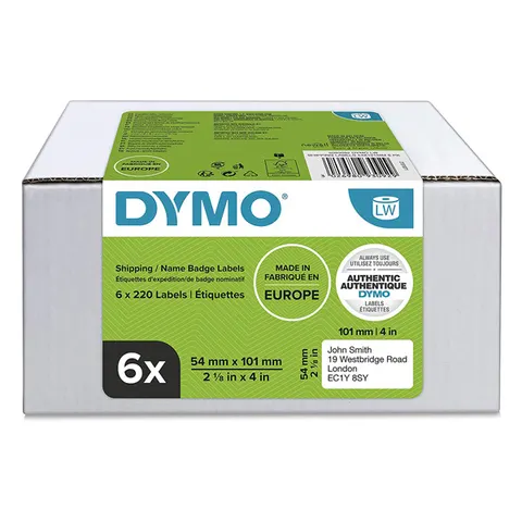 Etykiety DYMO 2093092 - 101mm × 54mm, białe, 6 x 220 szt.