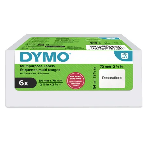Etykiety DYMO 2234188 - 70mm × 54mm, białe, 6 x 320 szt.